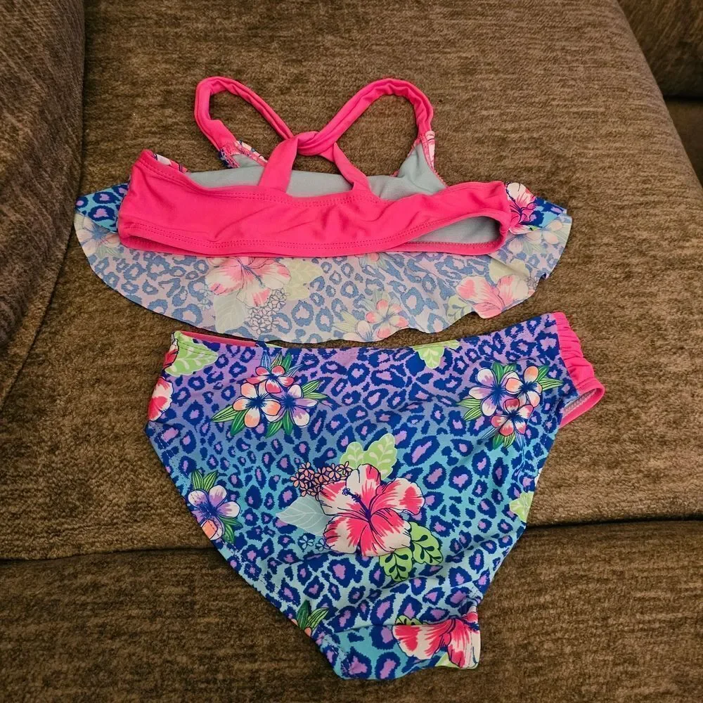 SO Blue and Multicolor Bikini Set